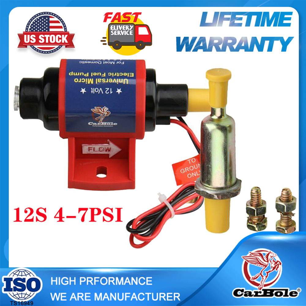 4-7PSI For Cylinder Carburetor Universal Electric Fuel Pump Gas Gasoline 35GPH