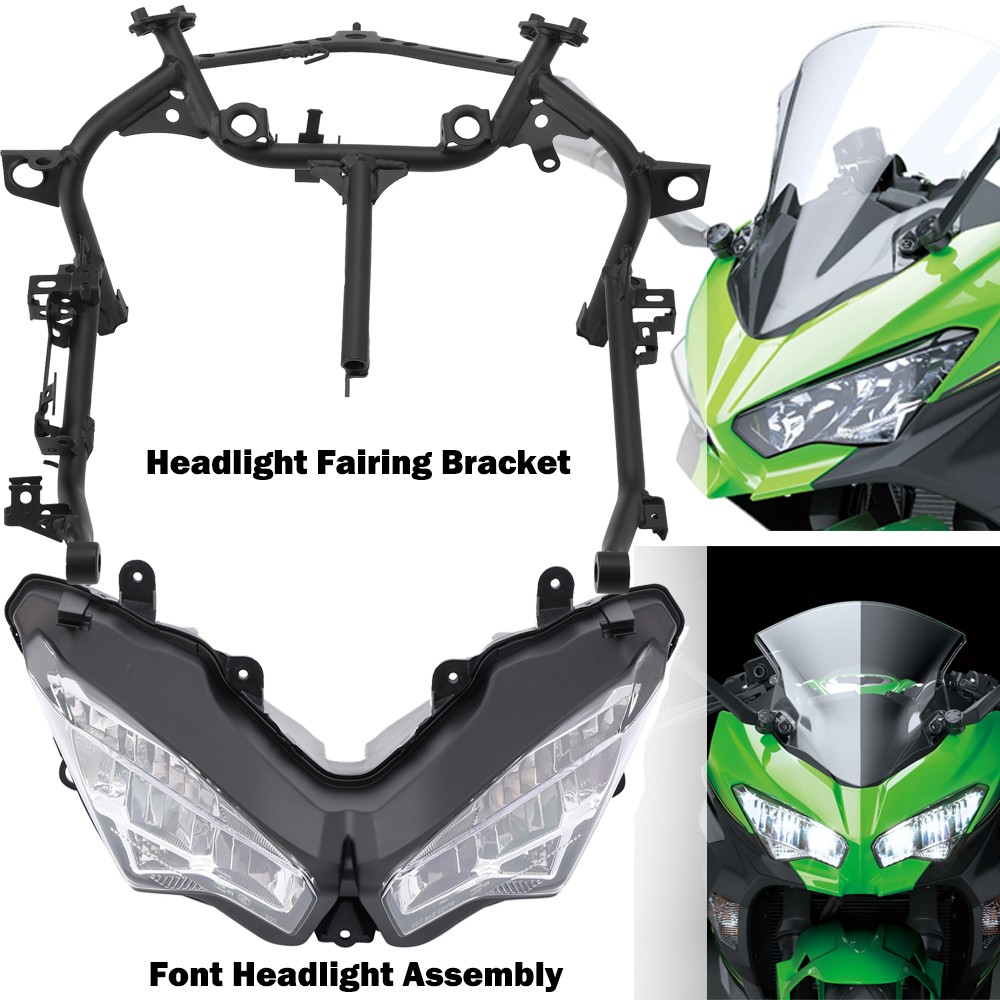 Front Headlight Assembly / Stay Fairing Bracket For Kawasaki Ninja 400 2018-2025
