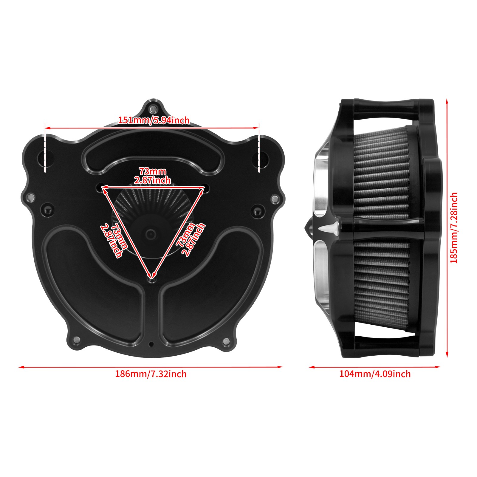 Air Cleaner Spike Intake Filter Fit For Harley Softail 2016 2017 Dyna FXDLS 17