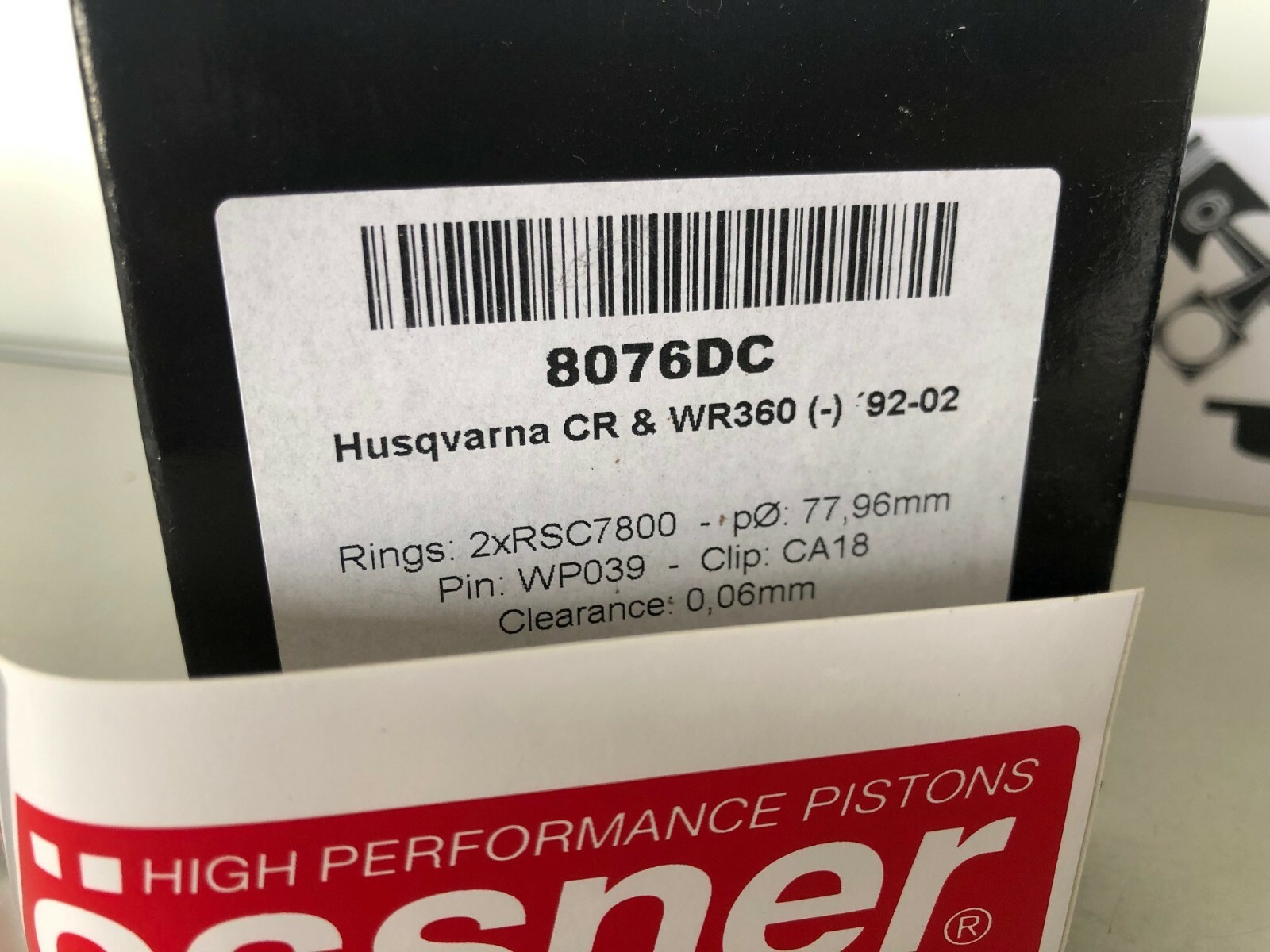 NEW WOSSNER HUSQVARNA PISTON GASKETS BEARNG CR360 WR360 CR WR 360 78 mm STD ‘C’