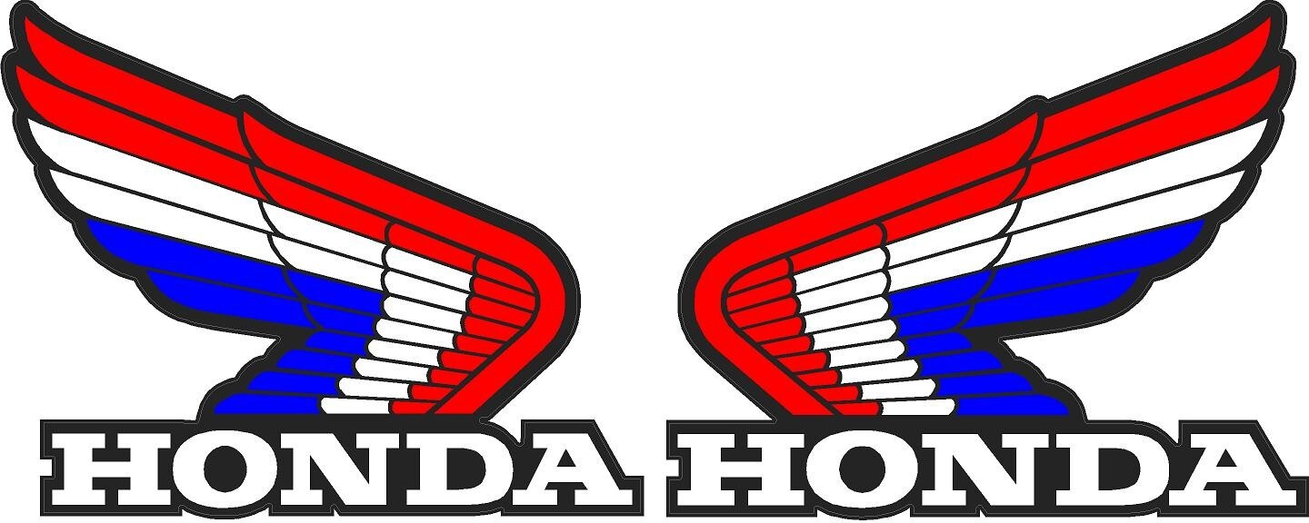 #p363 (2) 3.75″ Honda Racing CBR Vintage Tank Wings Team Decal Sticker LAMINATED