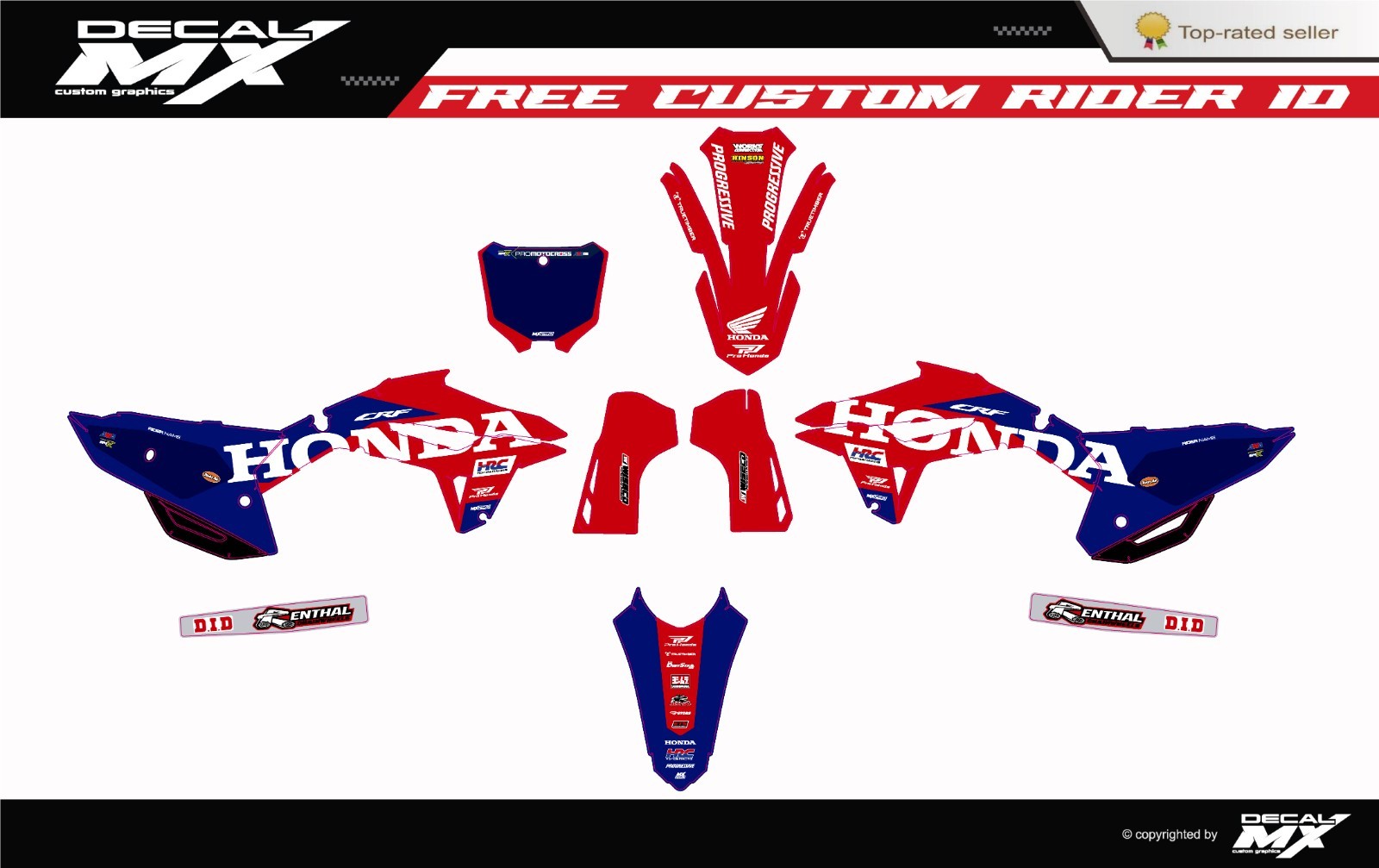 FITS HONDA CRF250R (2022 to 2024) CRF450R (2021 to 2024) Graphic kit decals crf