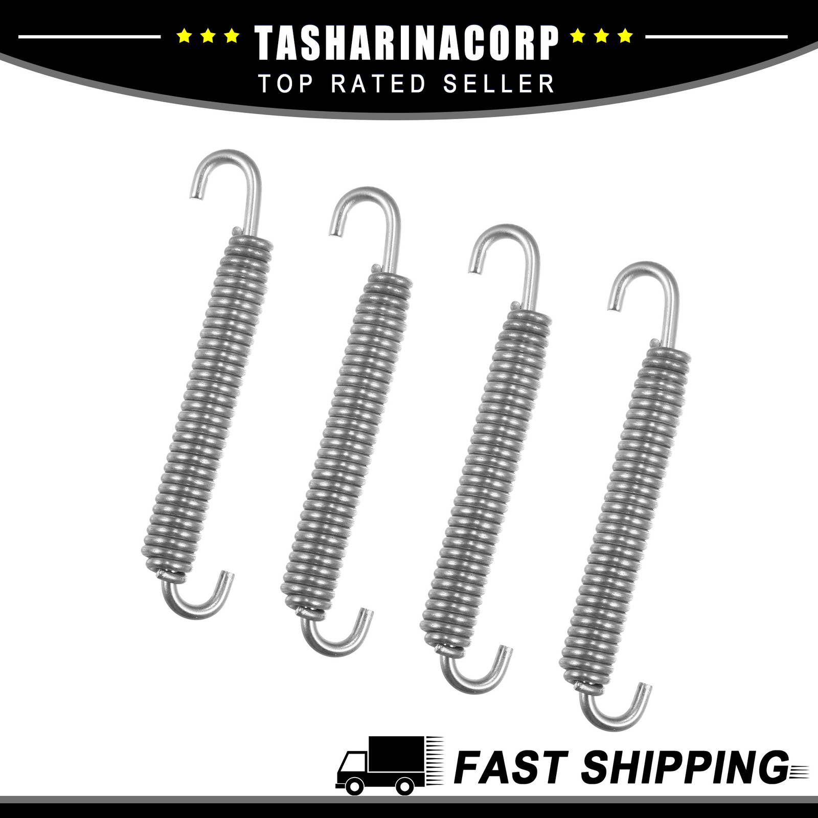 Universal Piece of 4 Motorcycles Exhaust Pipe Spring 80mm 3.15″ Stainless Steel
