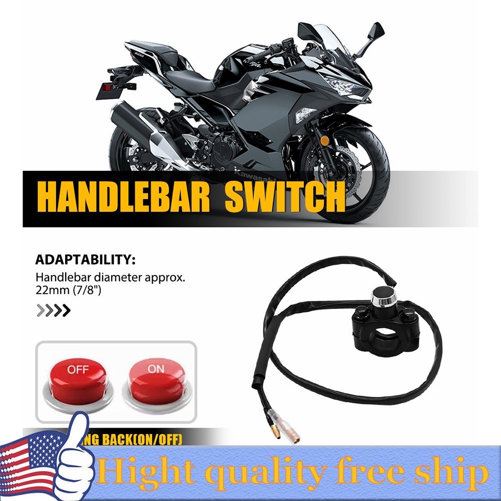 Motorcycle Switch Horn Handlebar Mount Push Button Momentary Start Universal 12V