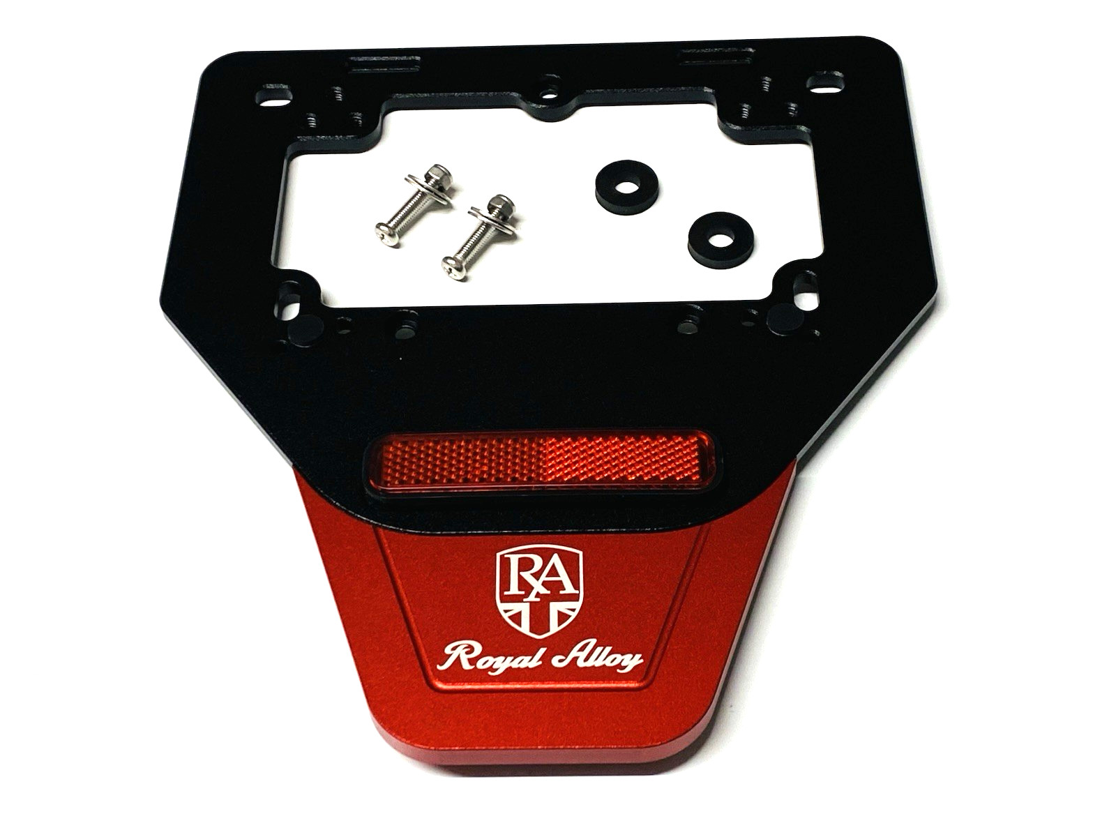 ROYAL ALLOY TG GP GT CNC BLACK AND RED ANNODISED REAR No PLATE HOLDER ACCESSORY