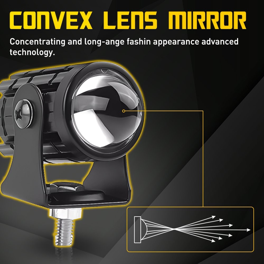 2X Motorcycle Headlight Bike LED Spot Fog Lights Lamp Driving For Offroad ATV