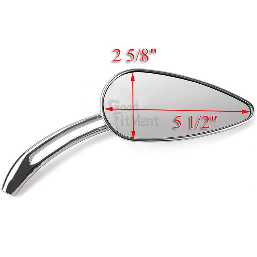 Chrome Teardrop Motorcycle Skull Mirrors Aluminum For Harley Road King Softail