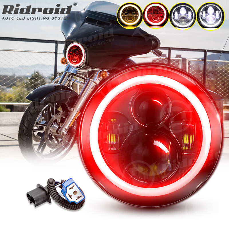 7″ Inch LED Headlight Projector Halo DRL For Harley-Davidson Street Glide FLHX