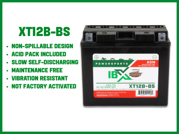 Interstate Batteries YT12B-BS 12V 10Ah Rechargeable Powersports Battery