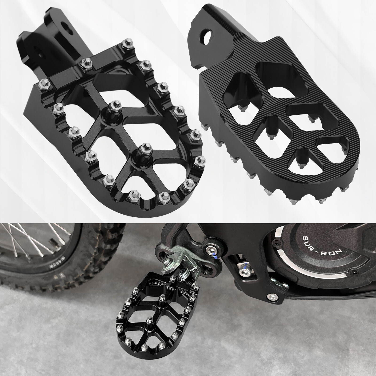 Black Foot Pegs Motorcycle Footpegs CNC For Honda CRF150F CRF230F 2003-2019