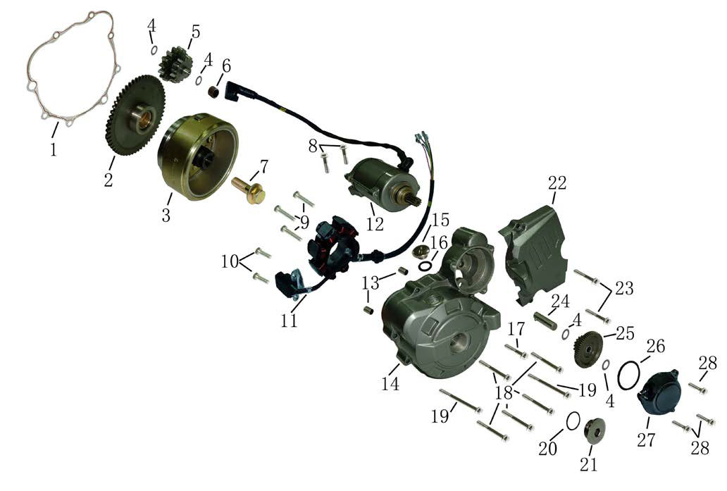 RPS Hawk 250 Carb Stator Assembly Magneto with Gasket X-Pro