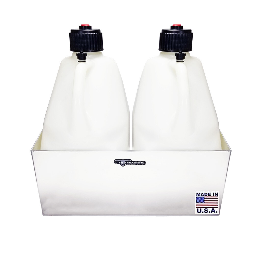 Pit Posse USA made Fuel Jug Holder Rack Fits 2 5-Gallon Jugs Aluminum Storage