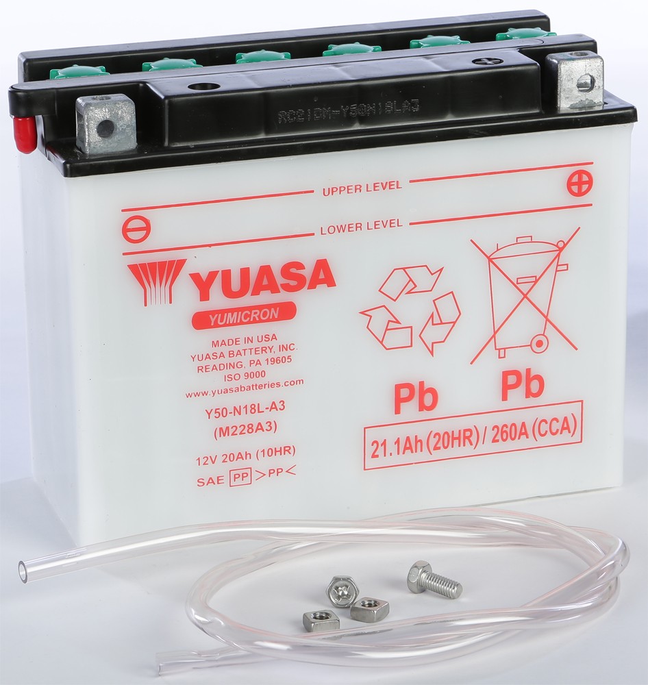 Yuasa Yumicron Battery Y50-N18L-A3 12V Lead Acid Dry Charged