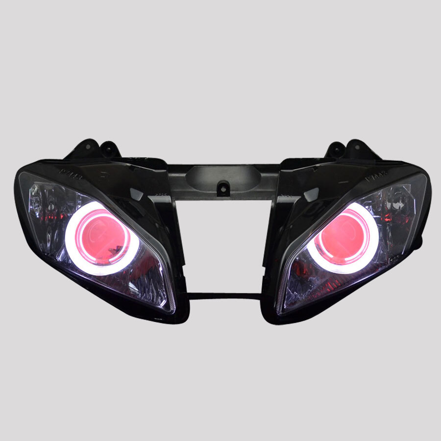 For Yamaha YZF R6 06-07 Assembly Headlight Red Devil White Angel Eye Projector