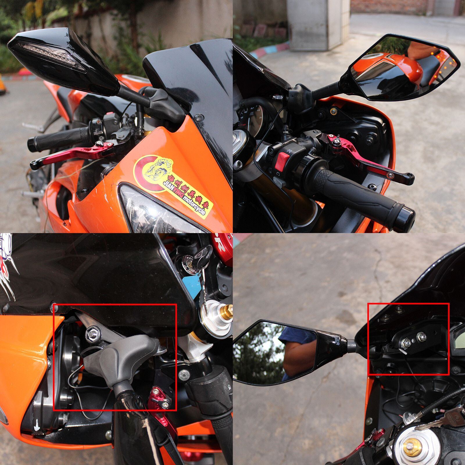 For Yamaha YZF600R FZ6R Raven Motorcycle LED Turn Signals Side Mirrors Amber Lam