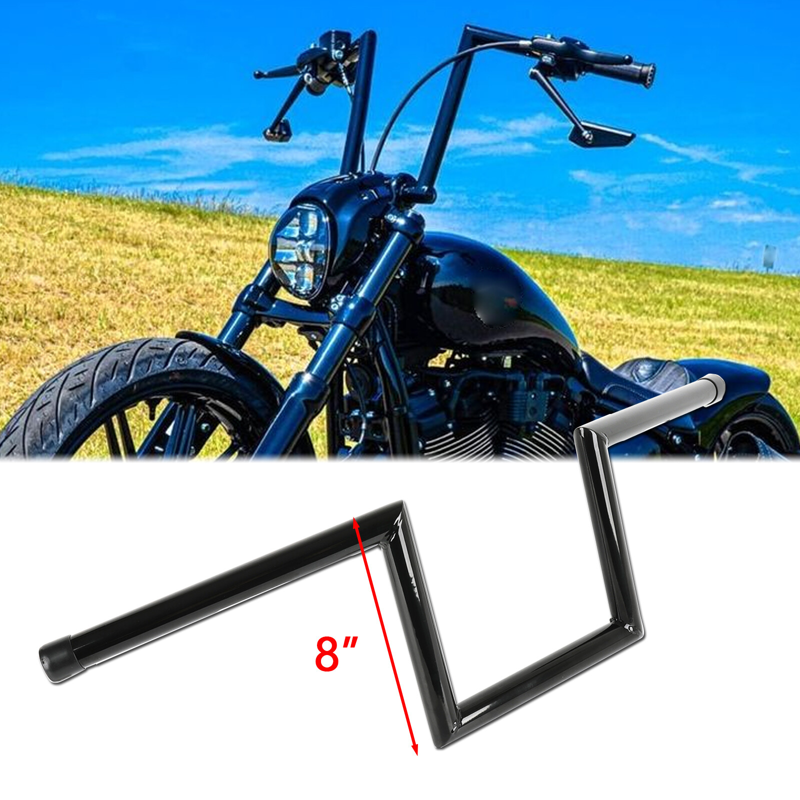 25mm 1″ Handlebar 8″ Rise Z-Bar Hanger For Harley Sportster 883 Custom Chopper
