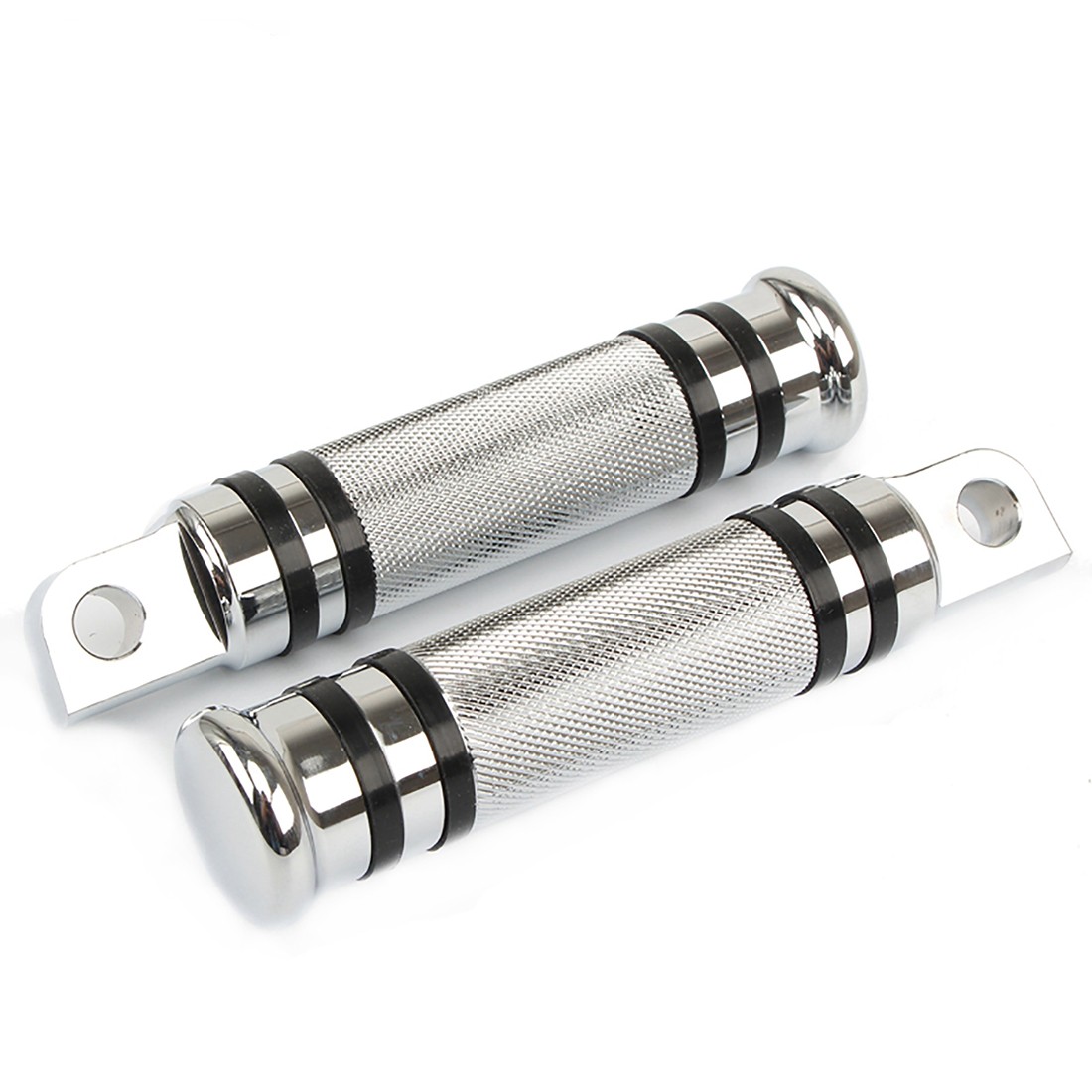 1 Pair Silver Aluminum Motorcycle Foot Pegs For Harley Davidson Rider Footrest