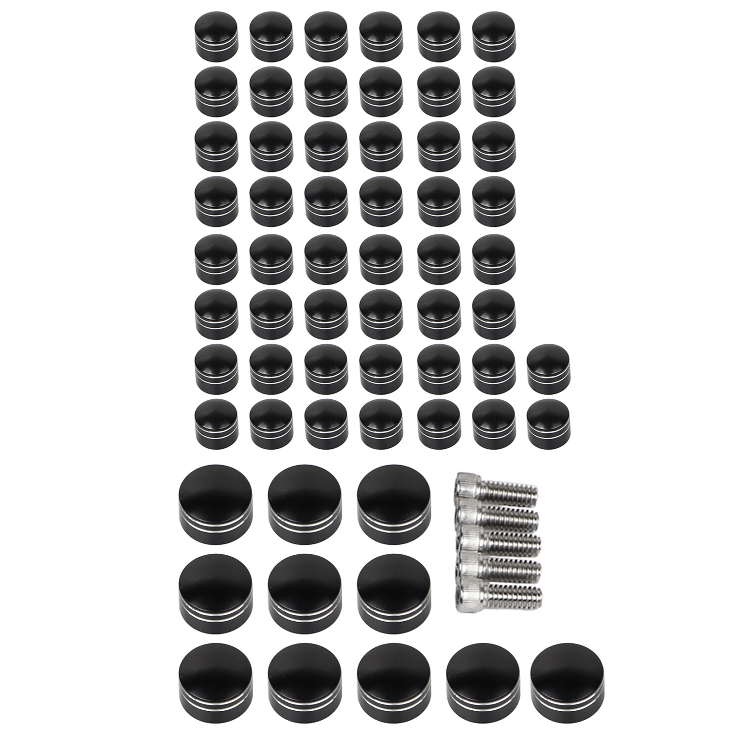Black Cut Engine Topper Bolt Screw Caps Covers For Harley Breakout Softail FLSTN