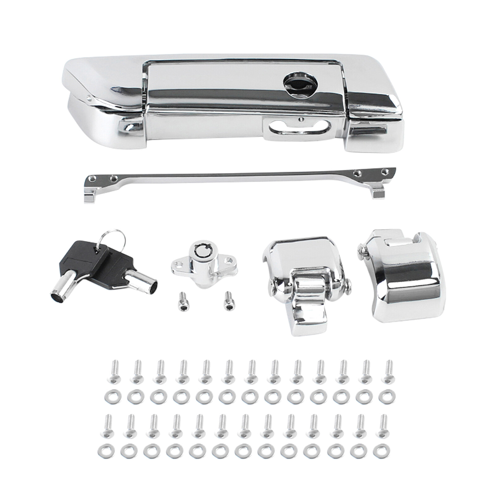 Chrome Pack Trunk Latches Key Hinges For Harley Tour Pak Touring FLT 2014-2024