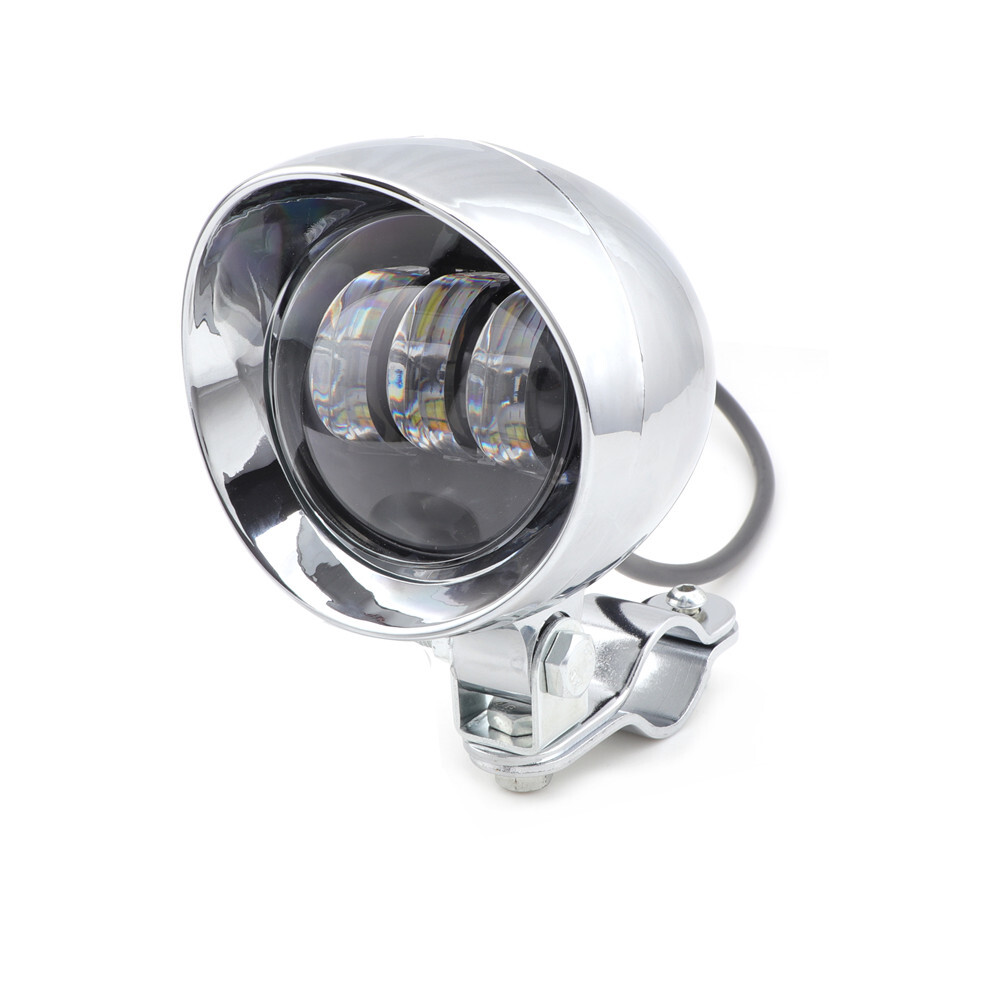 Motorcycle LED Bullet Passing Spot Fog Light With Guard Bar Mount Bracket Clamp