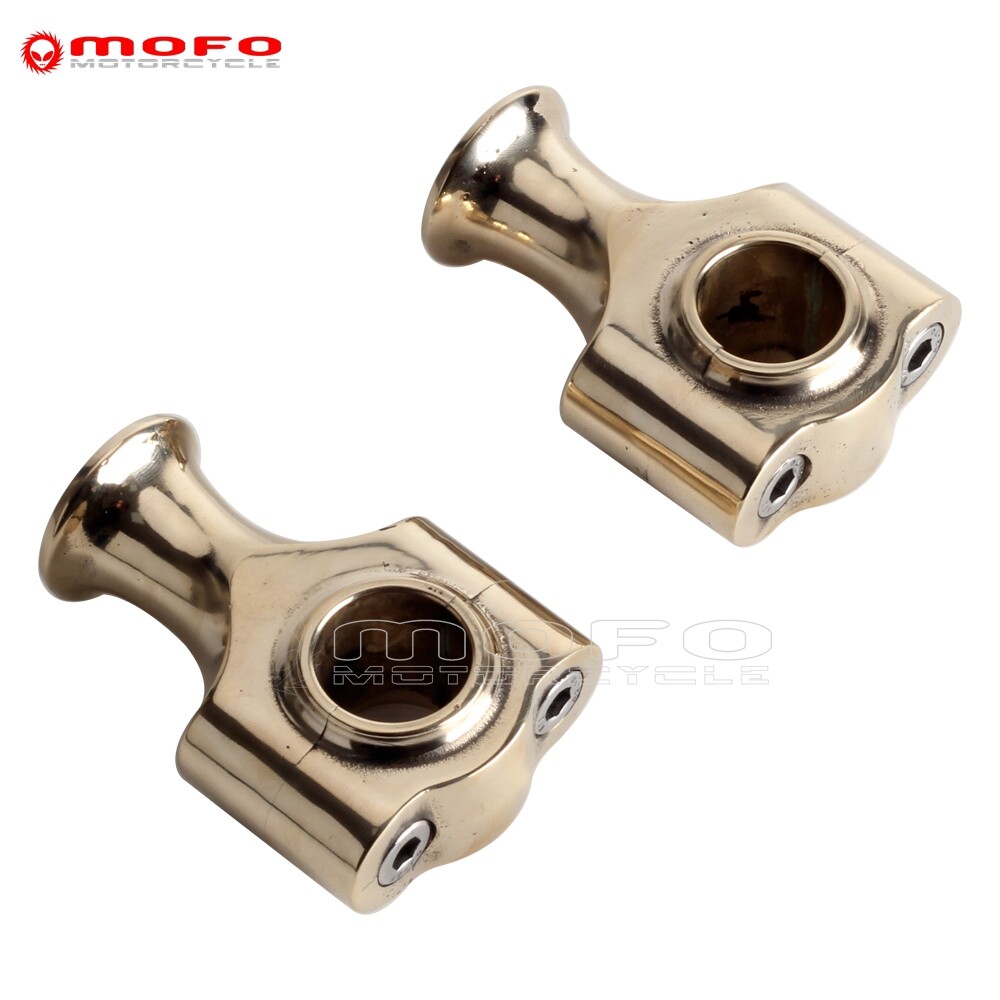 BRASS Handlebar Riser Solid Bushings & Bolts For 1973-up Harley Bobber 1” Bars