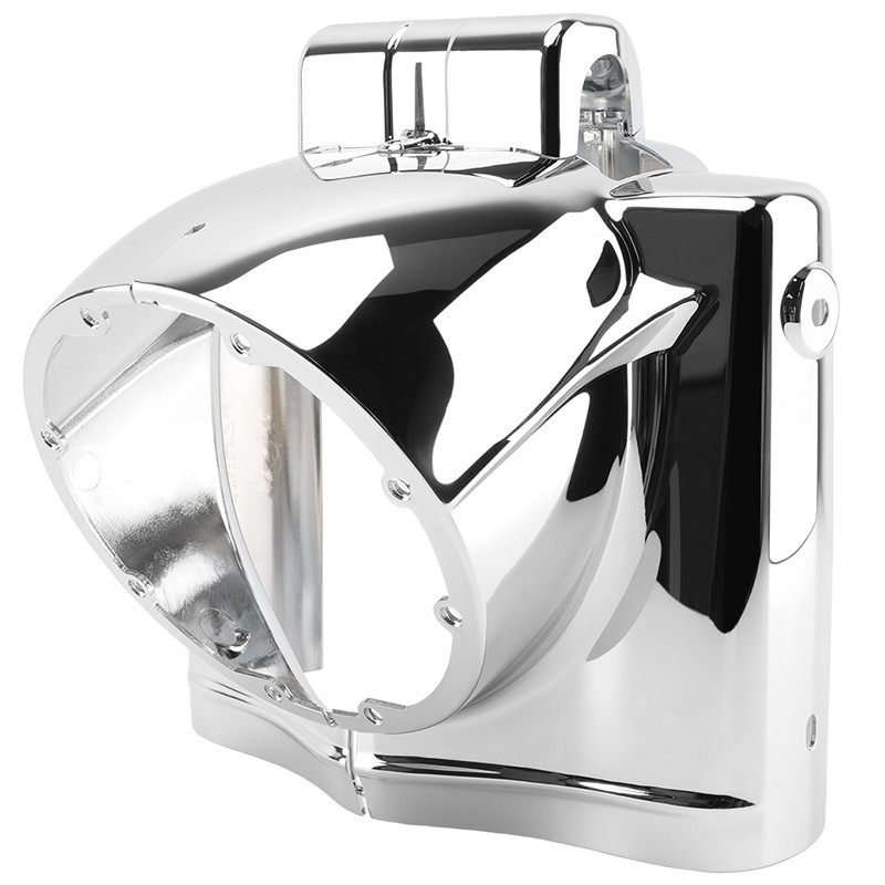 Chrome 7″ Round Headlight Nacelle Cover For Harley Road King Classic 2014-2023
