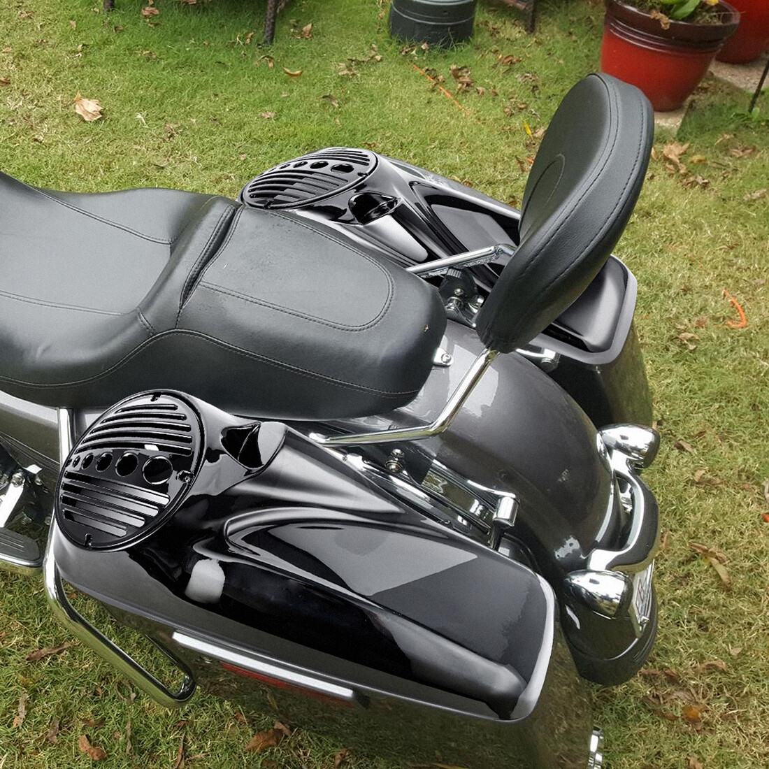 8inch Speaker Saddlebag Lids w/ Tweeter port For 14+ Harley Road King Road Glide