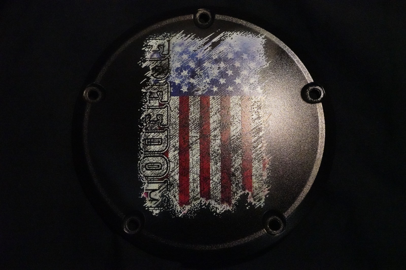 Freedom USA Flag OEM Primary Derby Clutch Cover 07-17 Harley Dyna Softail FXD