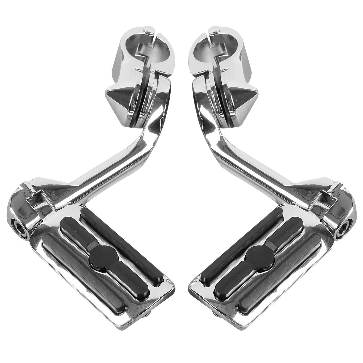 1.25″ 32mm Long Angled Adjustable Highway Foot Pegs Crash Bar Mount For Harley