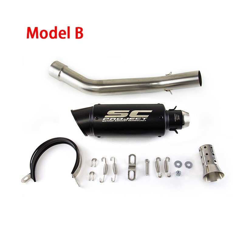 For Kawasaki Ninja ZX10R 2008-2020 Exhaust System Mid Pipe Slip On Black Muffler