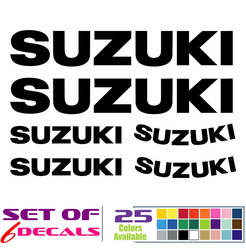 Bike decal 6-pieces kit. Custom Bike Decal Set for SUZUKI Motorcycle