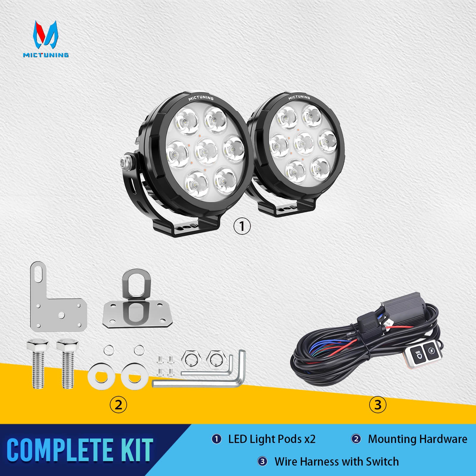 2Pack 4.5″ Motorcycle Round LED Driving Work Light Spot Light Offroad Fog Lights