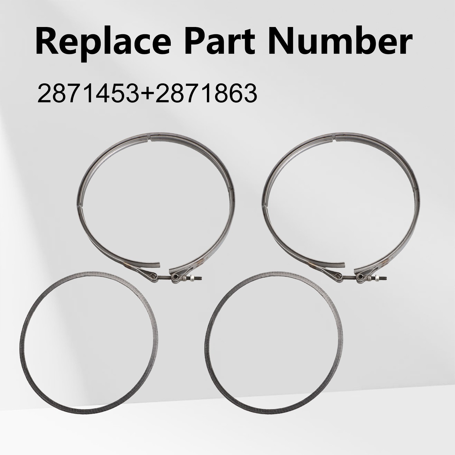 DPF Filter Clamp & Gasket Set for Cummins ISX Diesel Engine 2871863 2880215