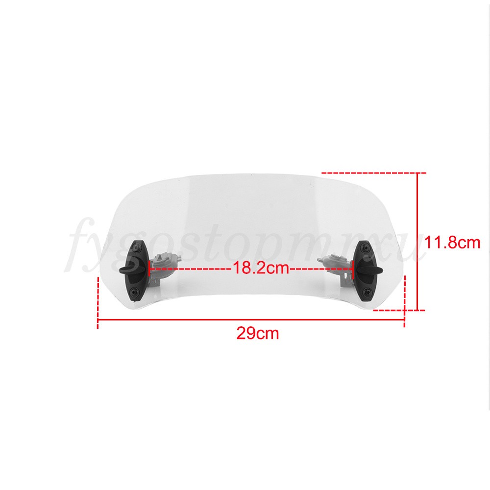 Motorcycle Adjustable Clip-On Windshield Extension Spoiler Windscreen Deflector
