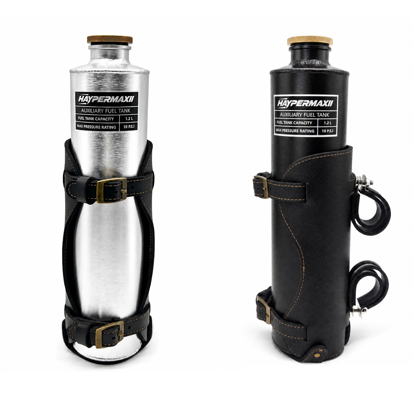 HAYPERMAXII Motorcycle Auxiliary Gas Tank Bottle Aluminum 1.2L Touring Cruiser