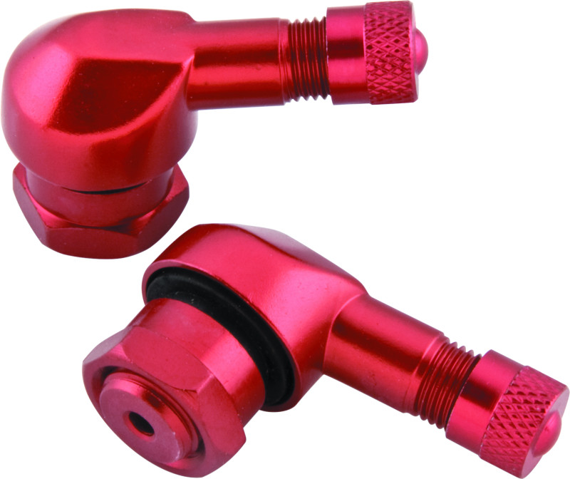 BikeMaster Red Valve Stem Set – High-Quality Aluminum for Powersports