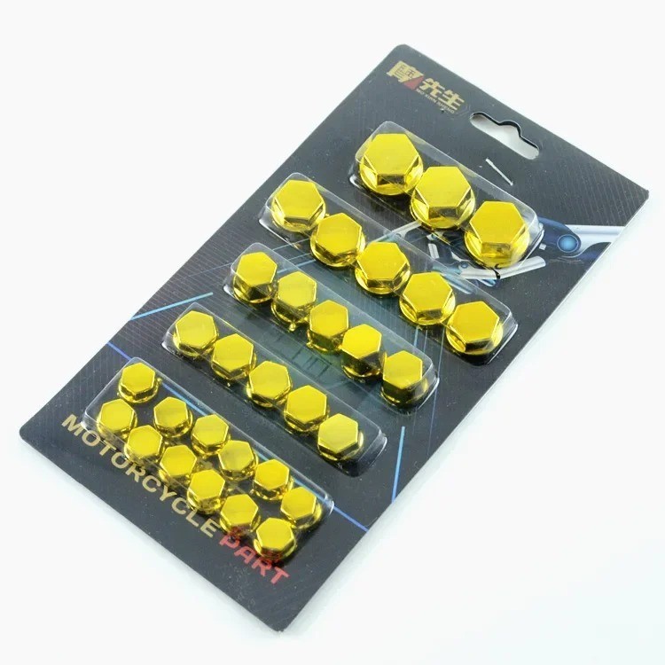 30pcs Motorcycle Screw Cap Cover Set Bolt Nut Head Covers Decoration Kit – NEW*