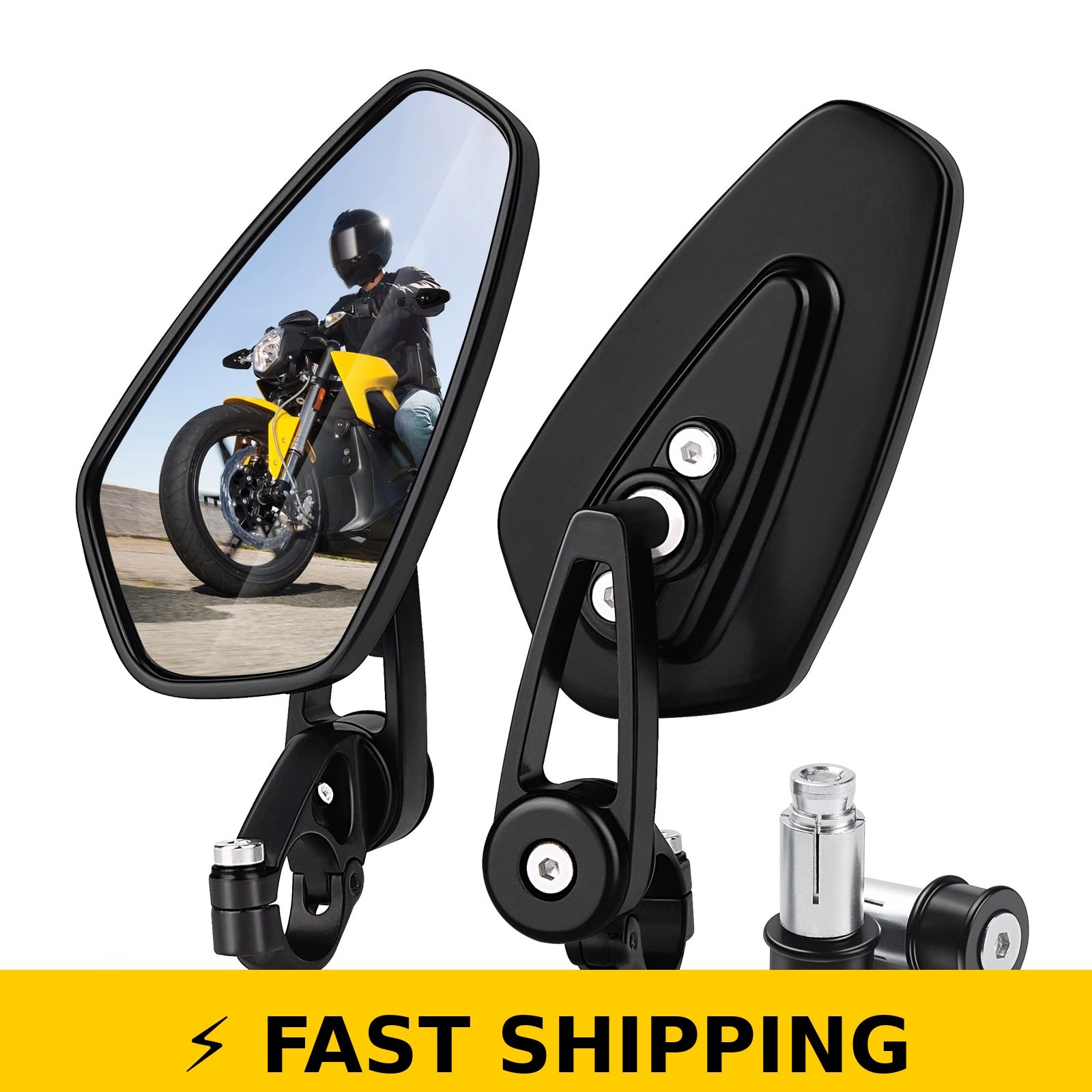 MICTUNING 7/8″ Bar End Motorcycle Mirrors – Anti-Glare & Adjustable