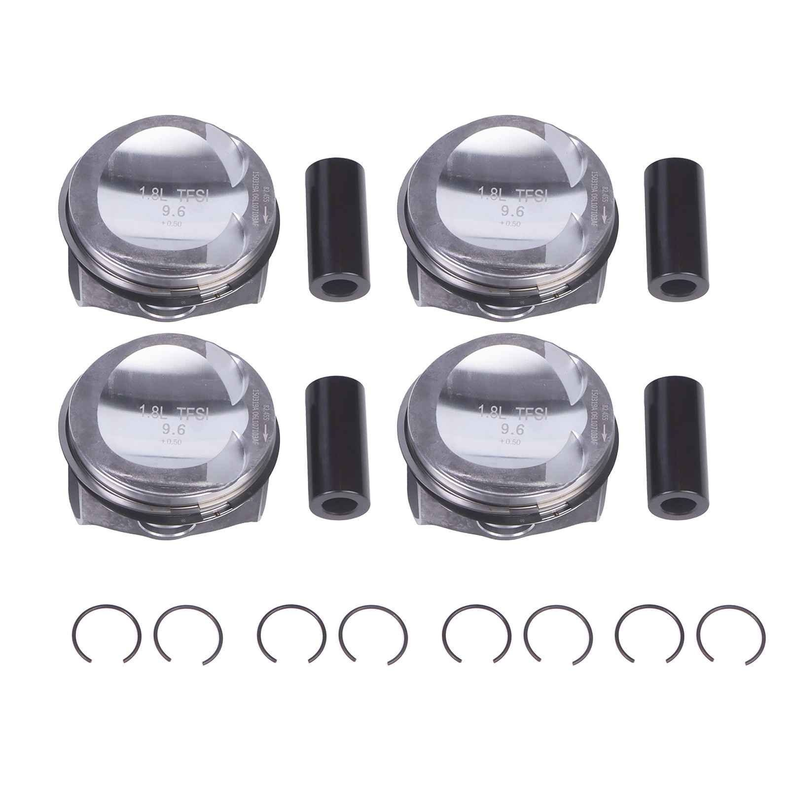 For Volkswagen Golf Jetta Engine Piston w/ Rings Set (4) 1.8T EA888 06L107065