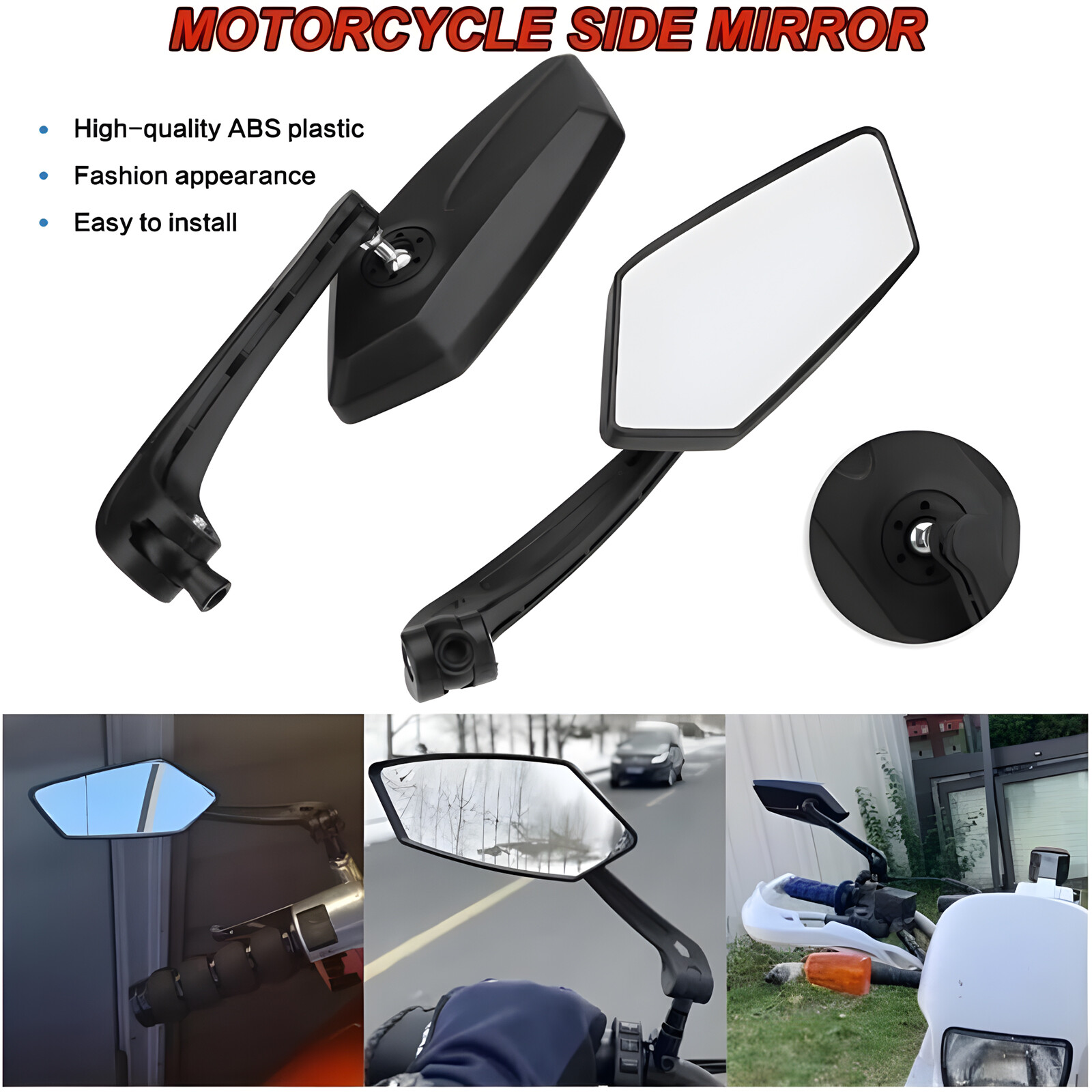 Motorcycle Mirrors Rearview Black For Honda Grom MSX125 2020 2019 2018 2017 2016