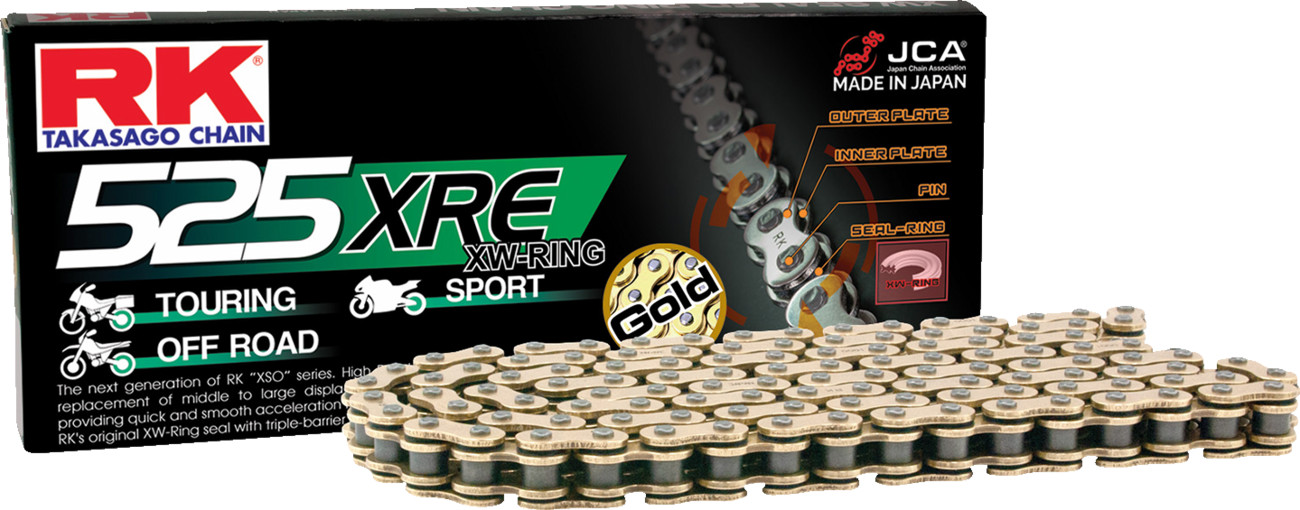 RK – 525 XRE Drive Chain 110 Links Gold | GB525XRE-110