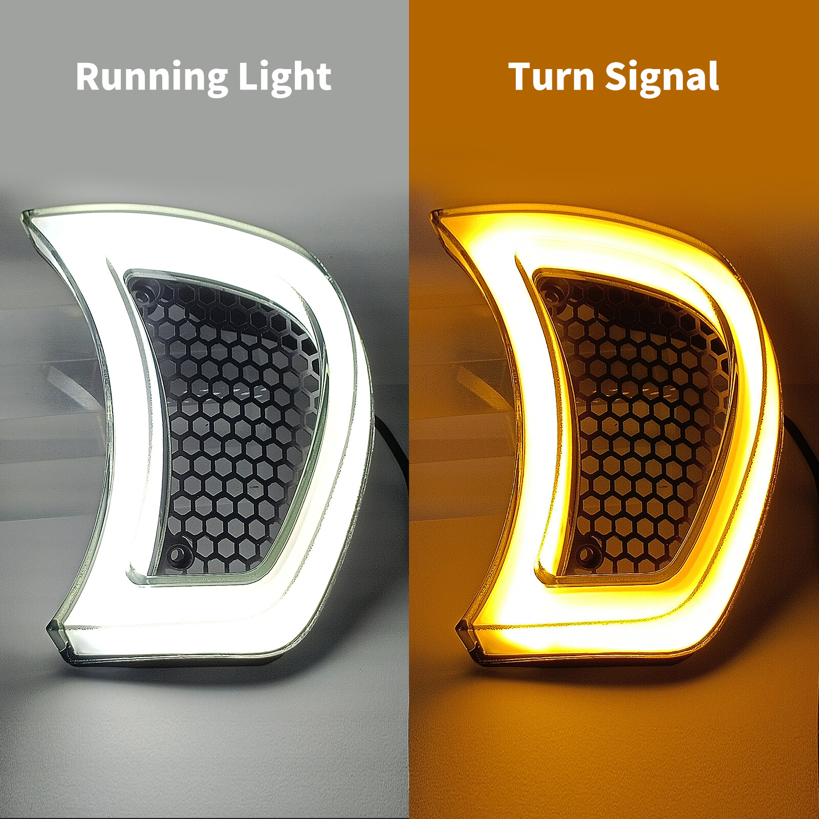 Headlight Vent Accent LED Turn Signal Light Clear Lens For Harley Road Glide 15+