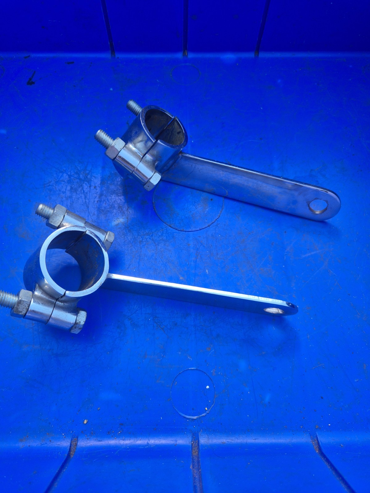 VINTAGE 32mm HEADLIGHT BRACKETS BSA NORTON AJS TRIUMPH DUCATI LAVERDA CAFE RACER