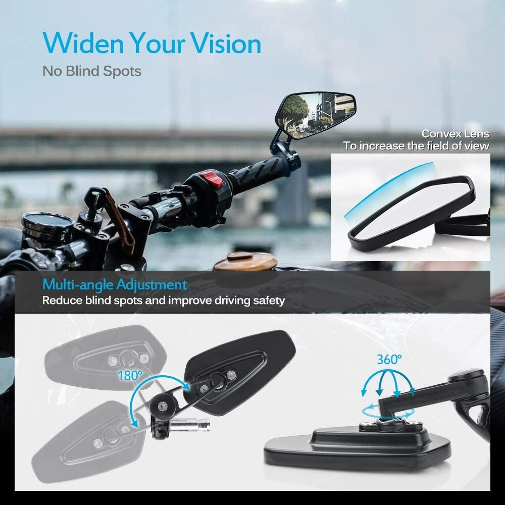 Motorcycle 7/8″ CNC Bar End Rearview Mirrors For Ducati Monster 696 797 821 1200