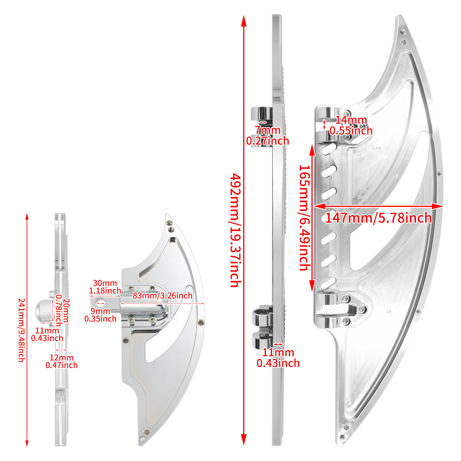 Chrome Front Driver Rear Floorboards Foot Pegs Kit For Harley Touring Softail