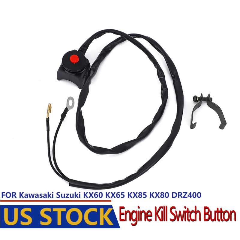 Black Engine Kill Switch Button for Kawasaki Suzuki KX60 KX65 KX85 KX80 DRZ400