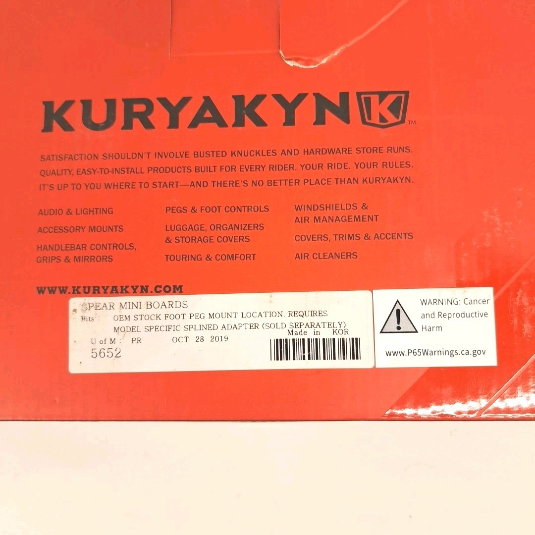 Kuryakyn Motorcycle Chrome And Black Foot Pegs Pair With Box