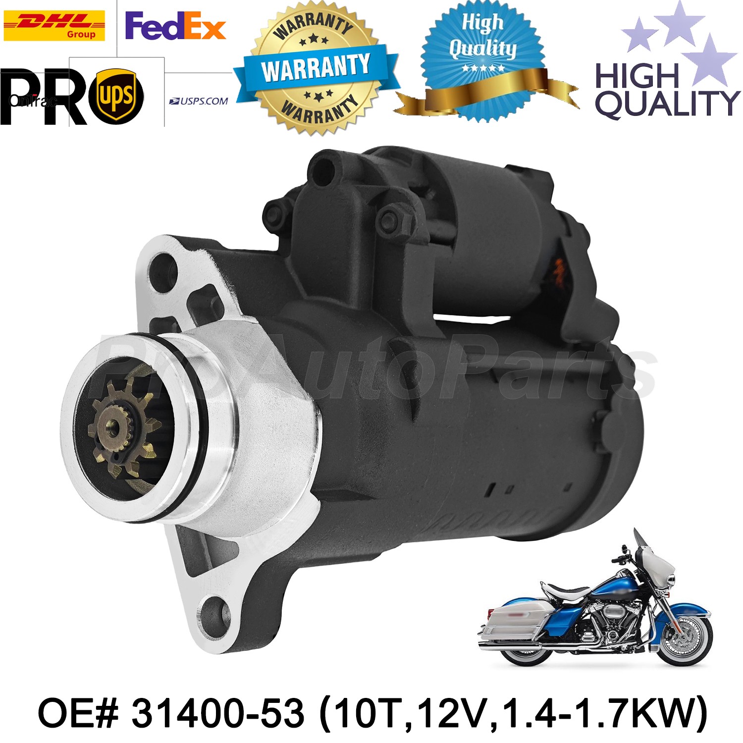 New Starter 10T 12V For Milwaukee 8 Touring 2017-2022 – Harley-Davidson 31400053