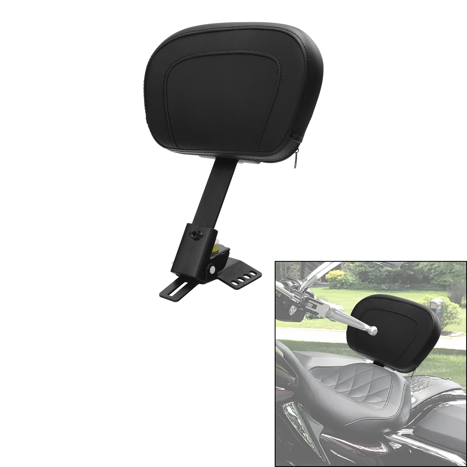 Plug-In Driver Rider Backrest Pad Fit For Harley Touring Electra Glide 1997-2025