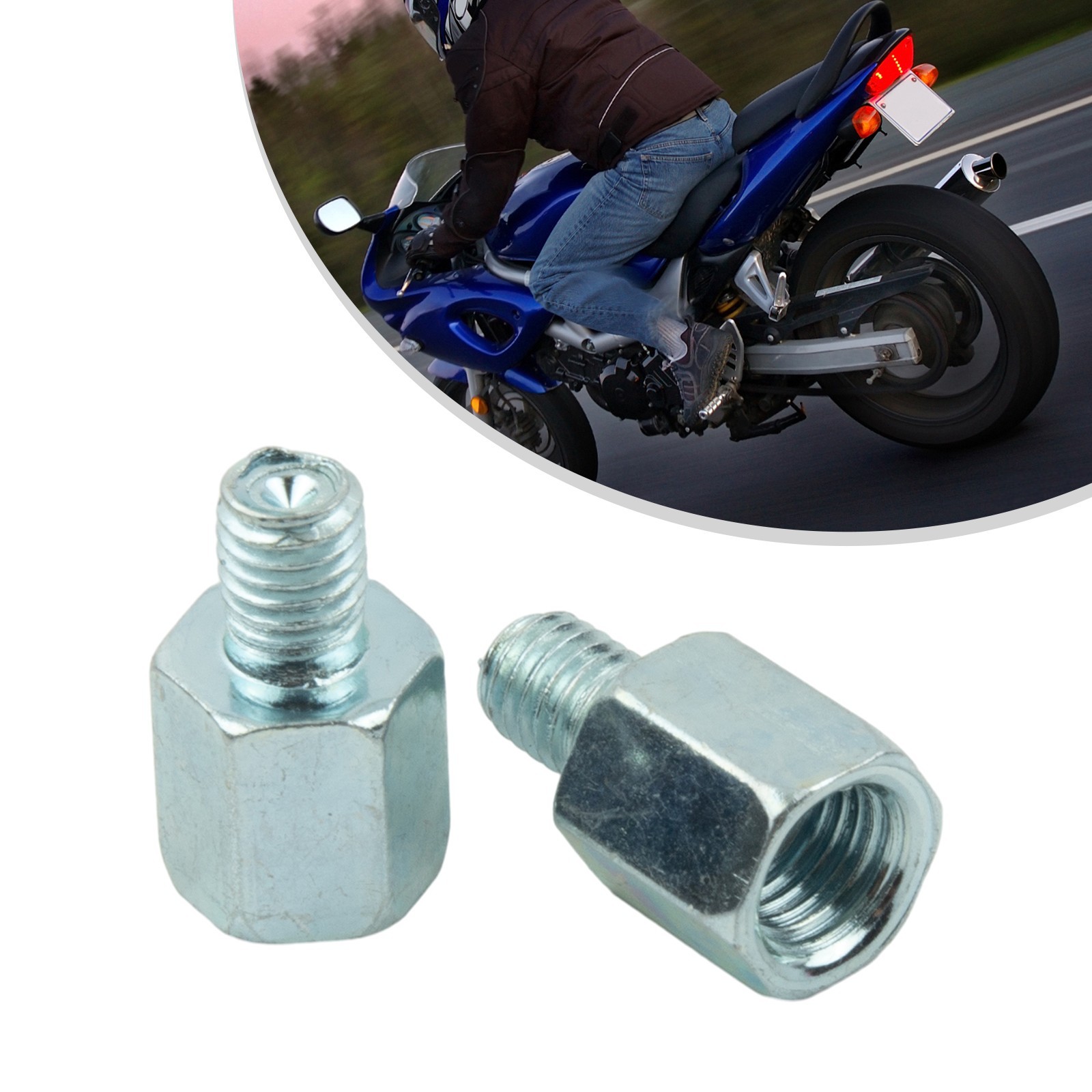 Mirror Adapter Clockwise Female To Male Motorcycle Scooter Threaded 10mm To 8mm